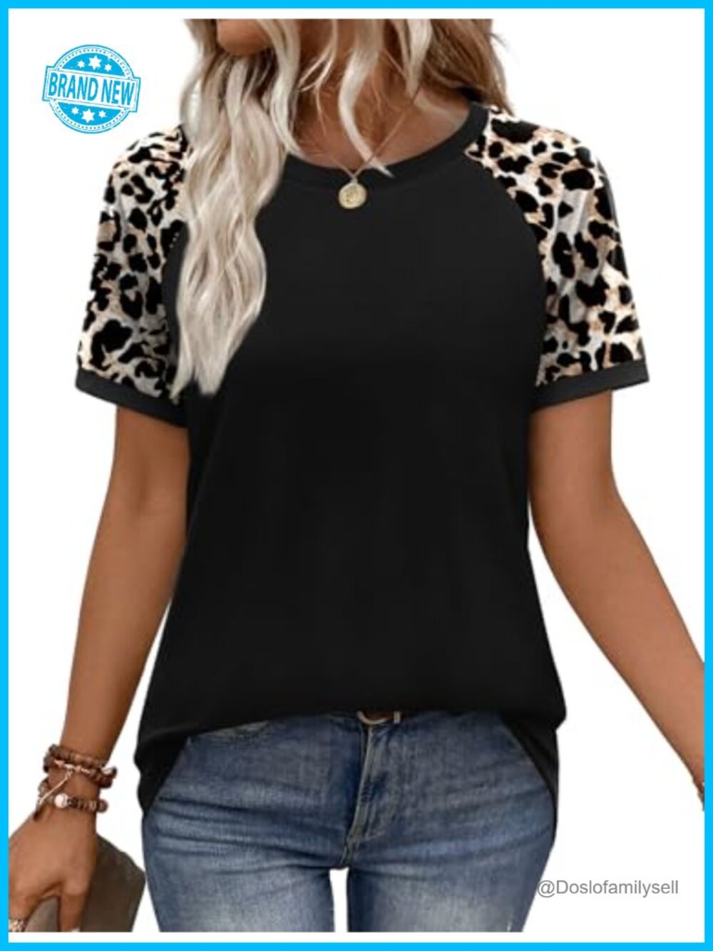 Womens Color Block Short Sleeve Raglan T-Shirt Casual Summer Top